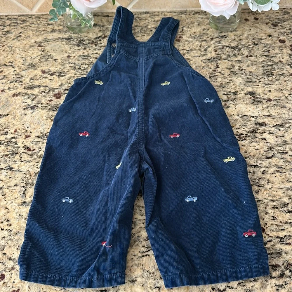GYMBOREE Blue corduroy Overalls with Car Embroidery 6-12 months